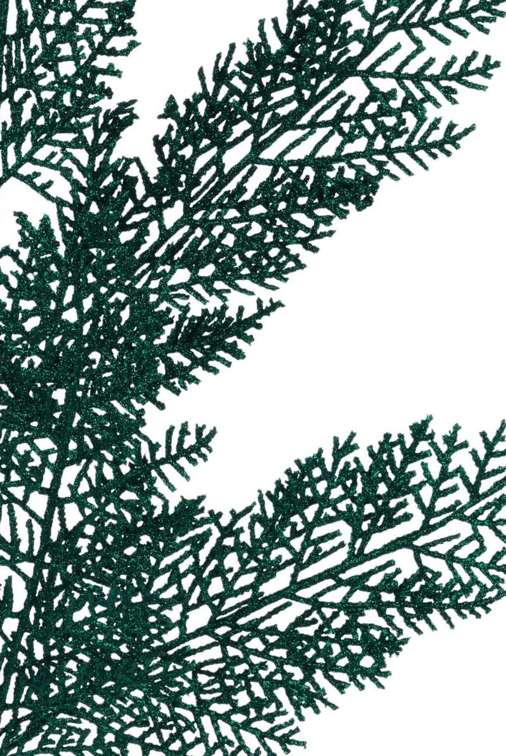 29" Glitter Fern Spray: Hunter Green