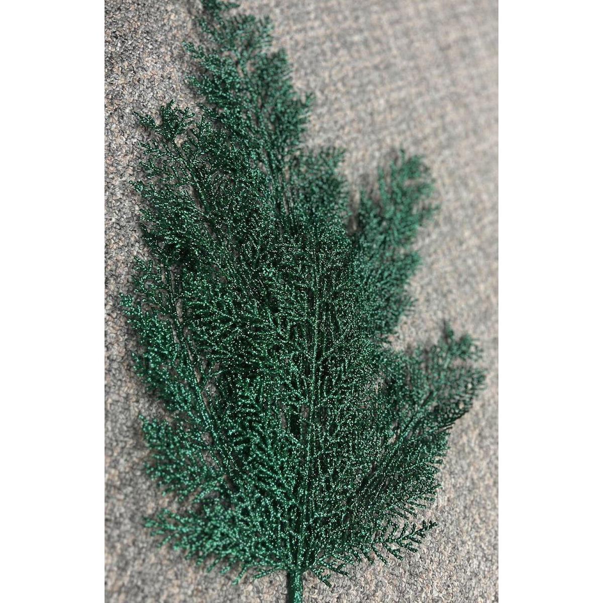 Shop For 29" Glitter Fern Spray: Hunter Green