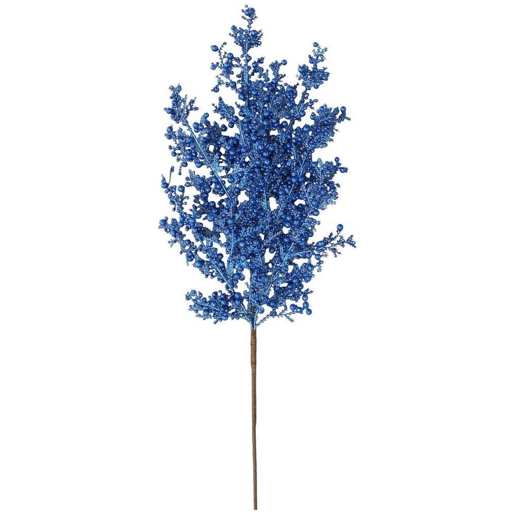 Shop For 29" Glitter Mix Berry Cedar Spray: Blue