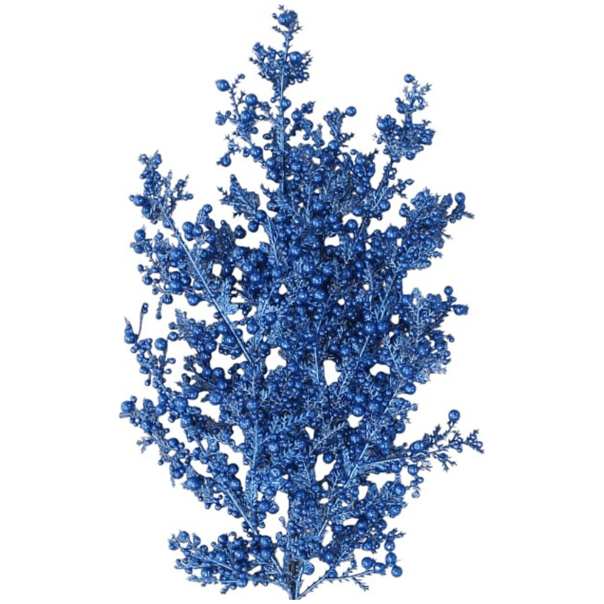 Shop For 29" Glitter Mix Berry Cedar Spray: Blue