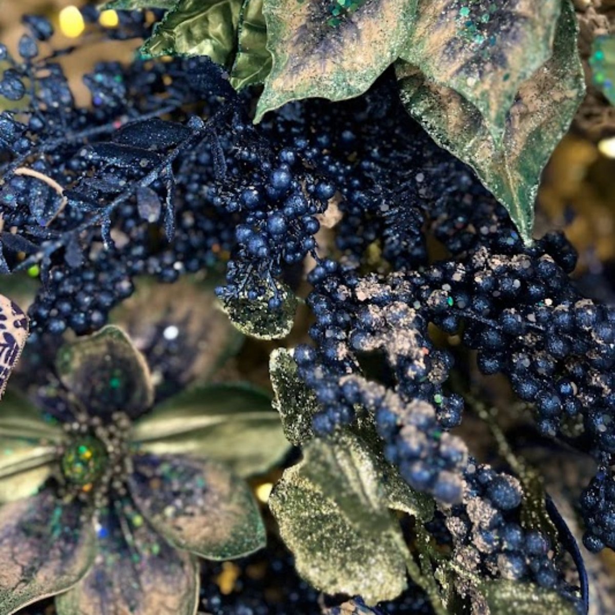 Shop For 29" Glitter Mix Berry Cedar Spray: Blue