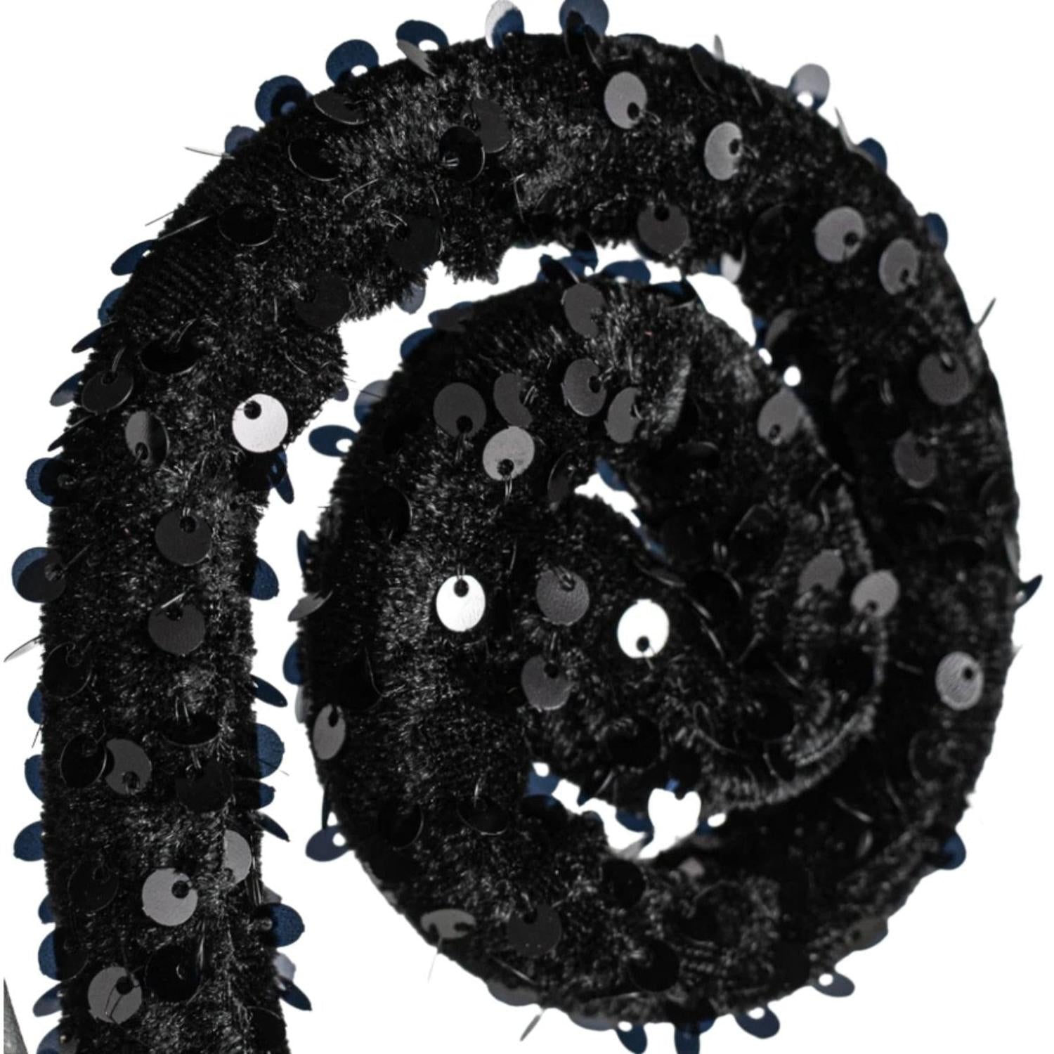 Shop For 29" Glitter Scroll Curly Spray: Black