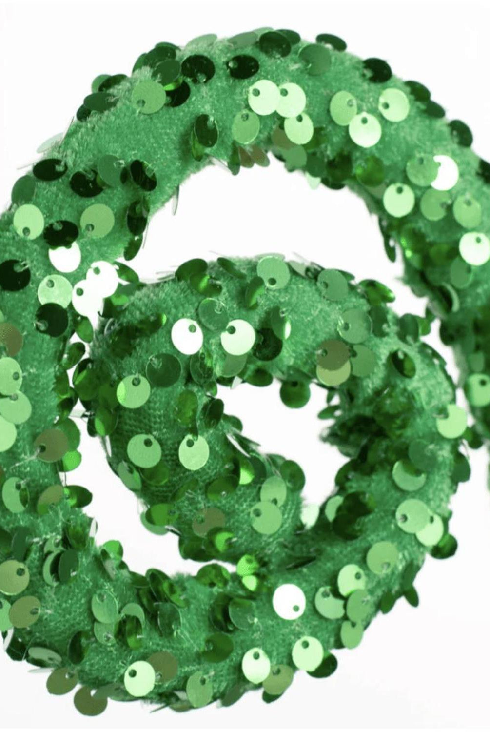 29" Glitter Scroll Curly Spray: Green