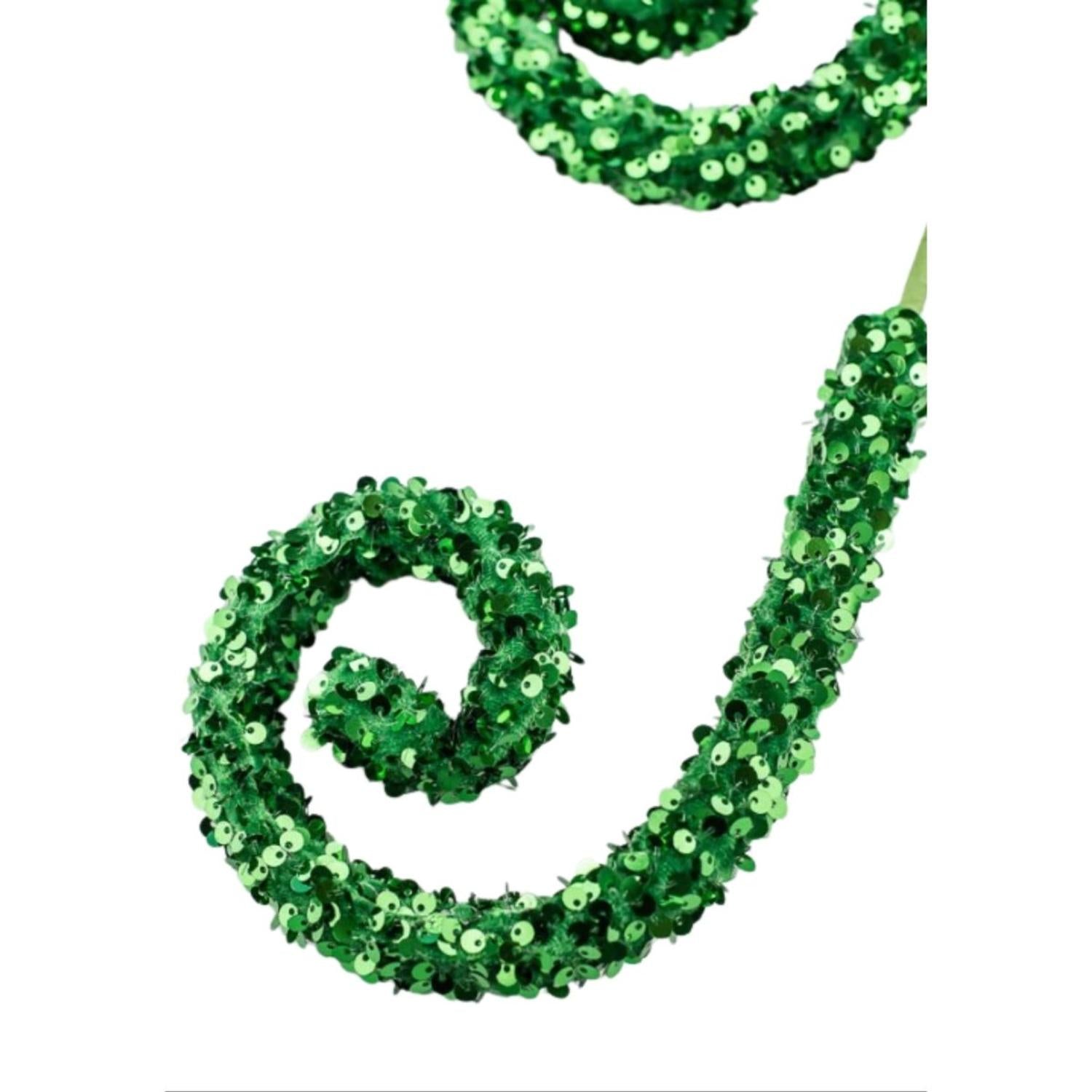 Shop For 29" Glitter Scroll Curly Spray: Green