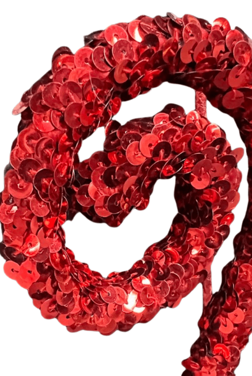 Shop For 29" Glitter Scroll Curly Spray: Red