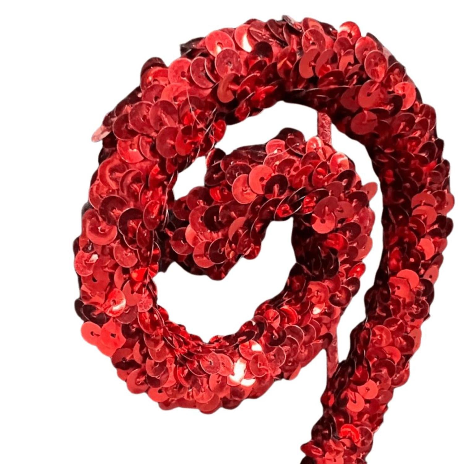 Shop For 29" Glitter Scroll Curly Spray: Red