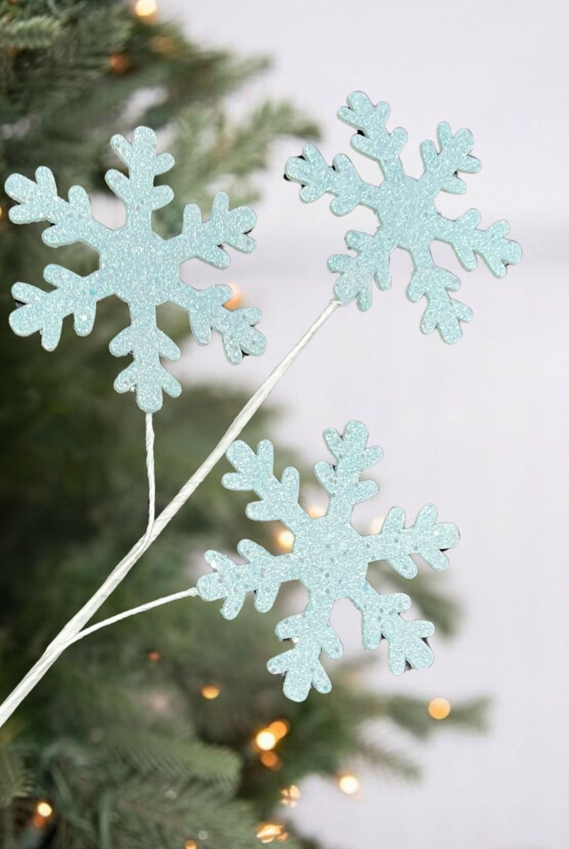 Shop For 29" Ice Blue Glitter Snowflake Spray