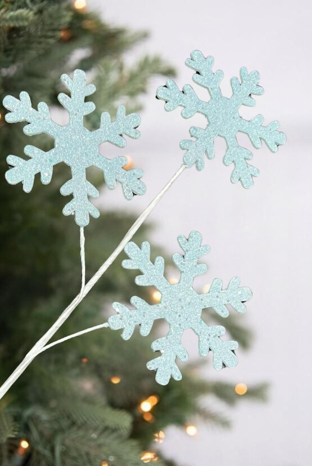 29" Ice Blue Glitter Snowflake Spray