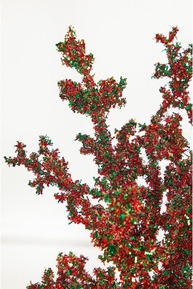 Shop For 29" Red & Green Glitter Berry Spray