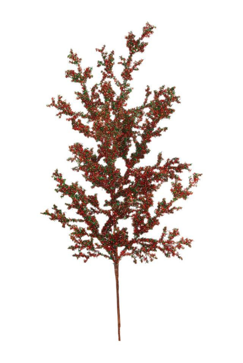 Shop For 29" Red & Green Glitter Berry Spray