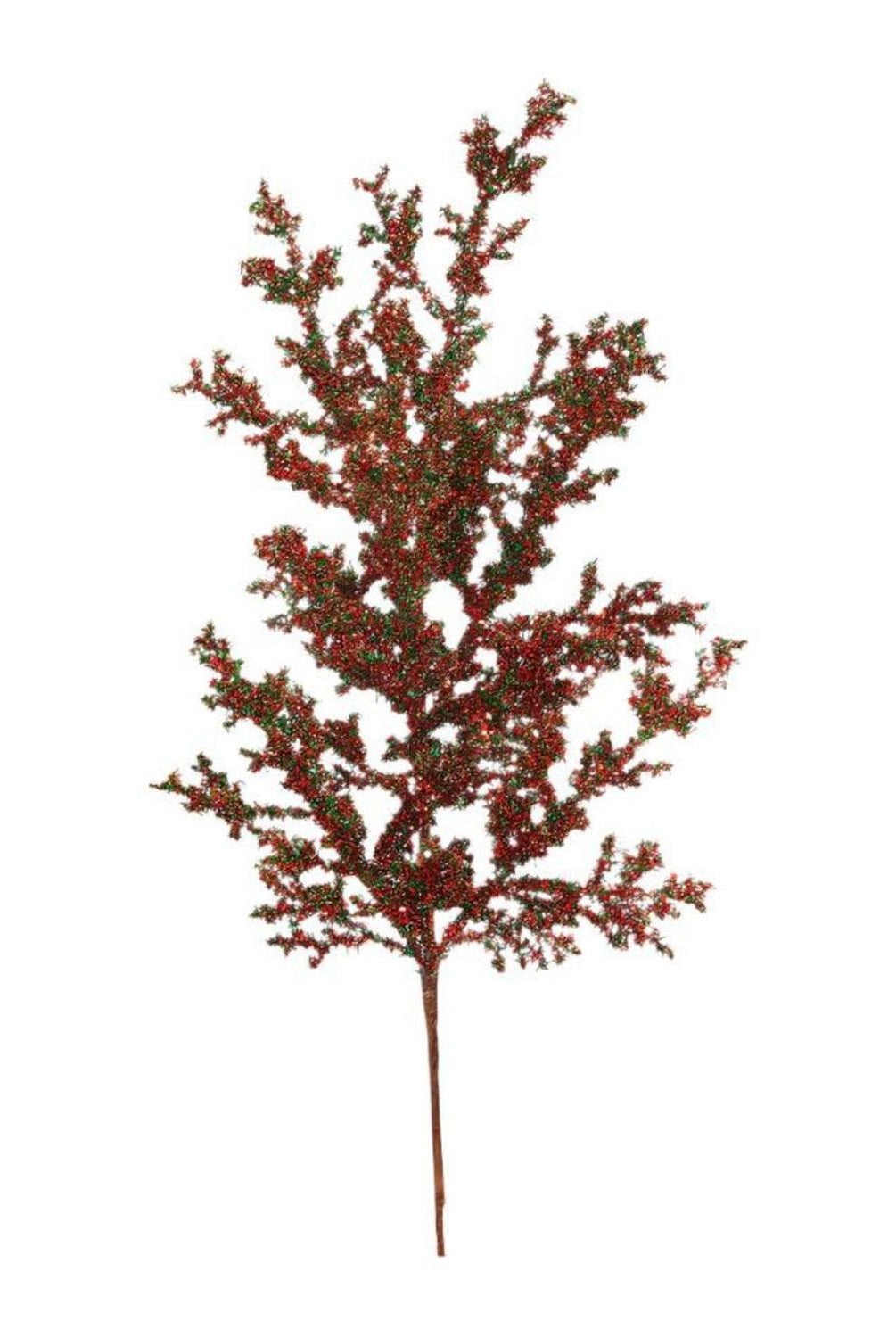 29" Red & Green Glitter Berry Spray