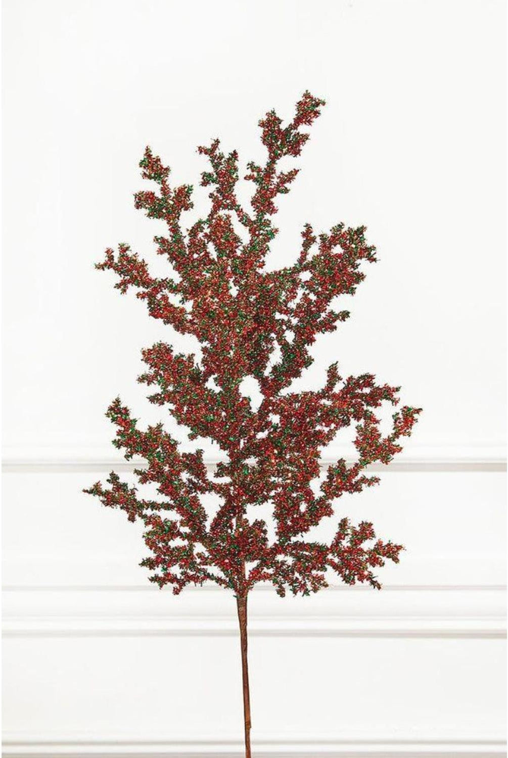 29" Red & Green Glitter Berry Spray