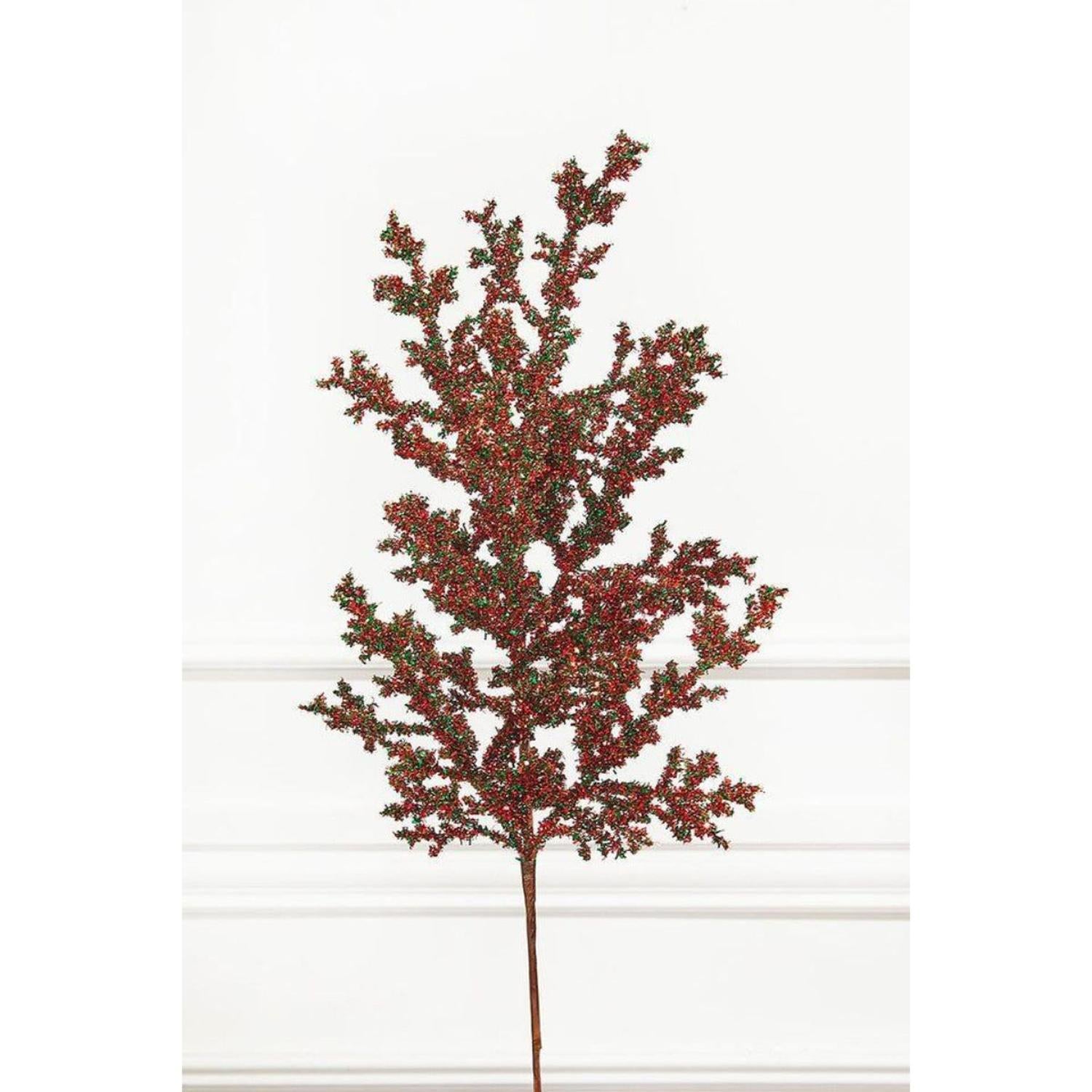 Shop For 29" Red & Green Glitter Berry Spray