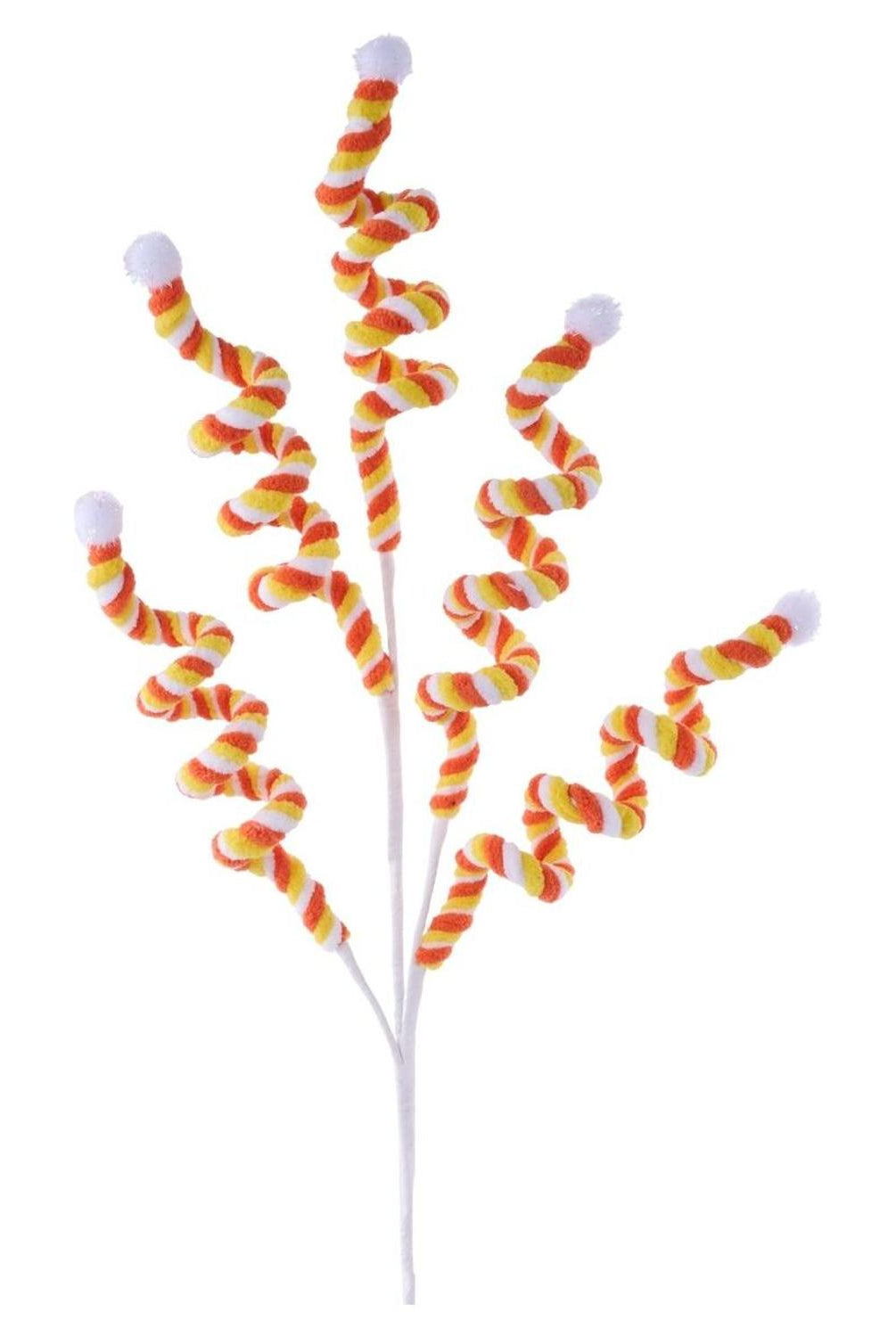 29" Velvet Rope Pom Pom Spray: Candy Corn