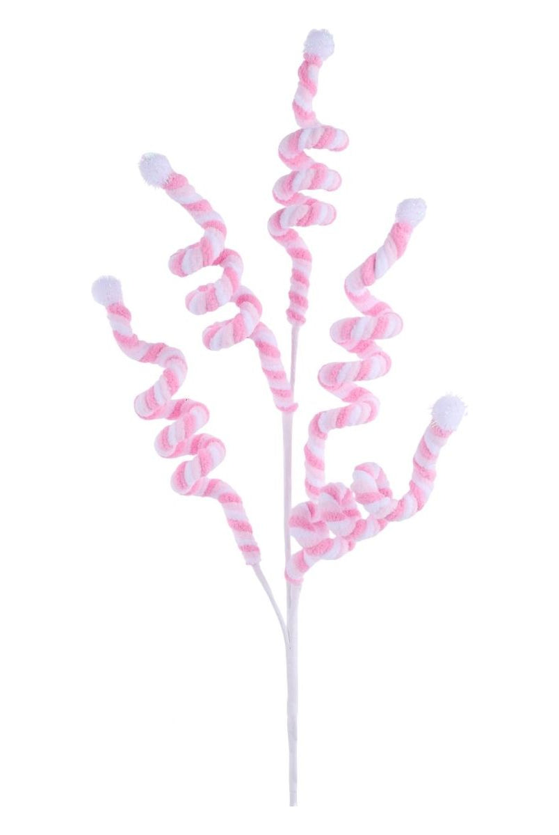 Shop For 29" Velvet Rope Pom Pom Spray: Pink/White