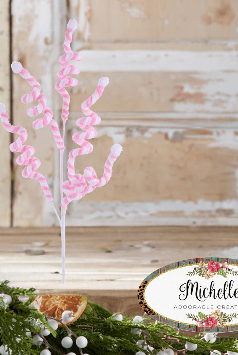 Shop For 29" Velvet Rope Pom Pom Spray: Pink/White