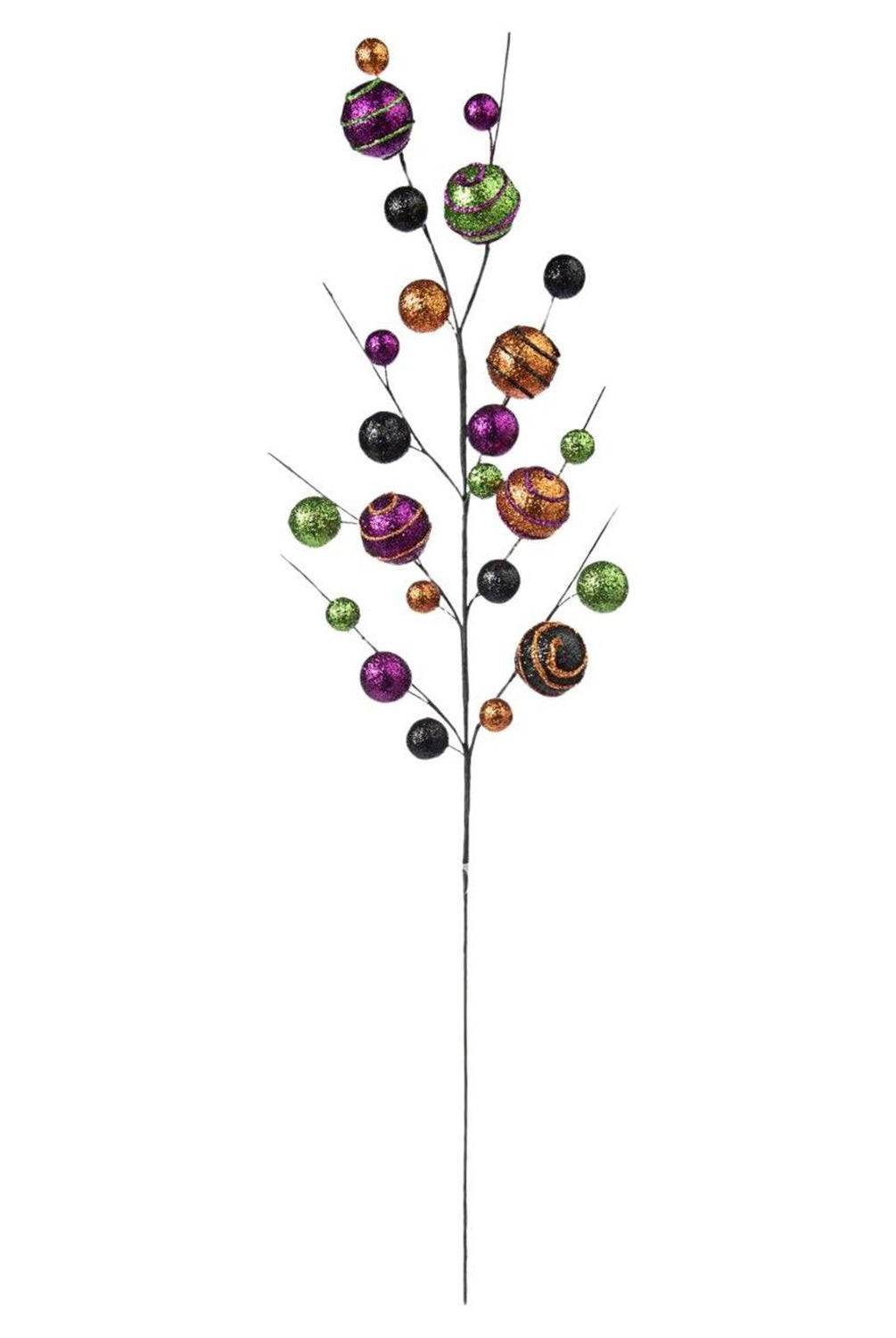 29" Whimsical Glittered Ball Spray: Halloween