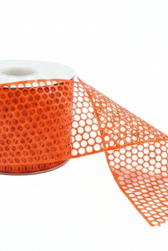 Shop For 3 1/4in Matte Honeycomb Ribbon: Orange (50 Yards)