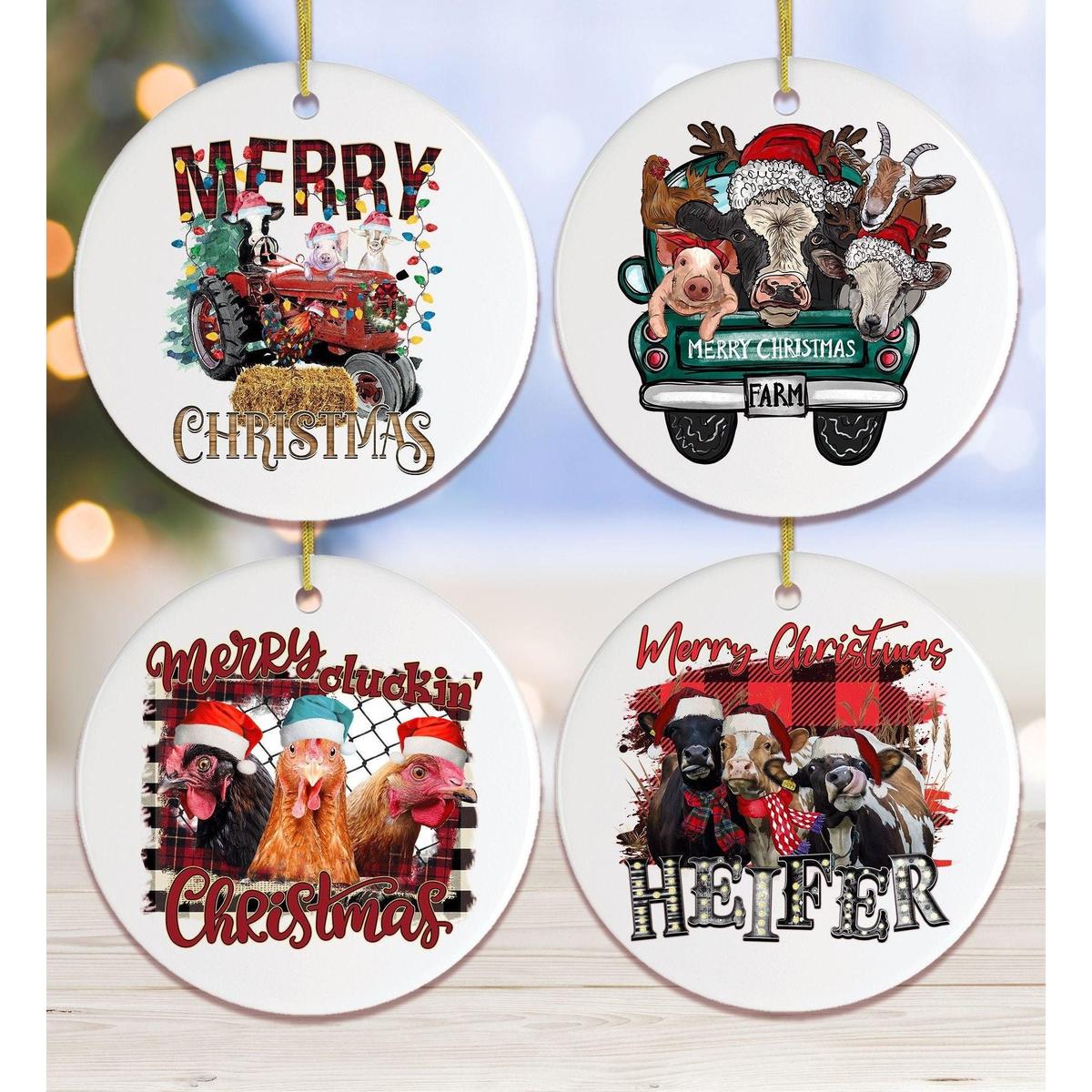 Shop For 3" Christmas on a Farm Ornament Bundle (Set of 4)