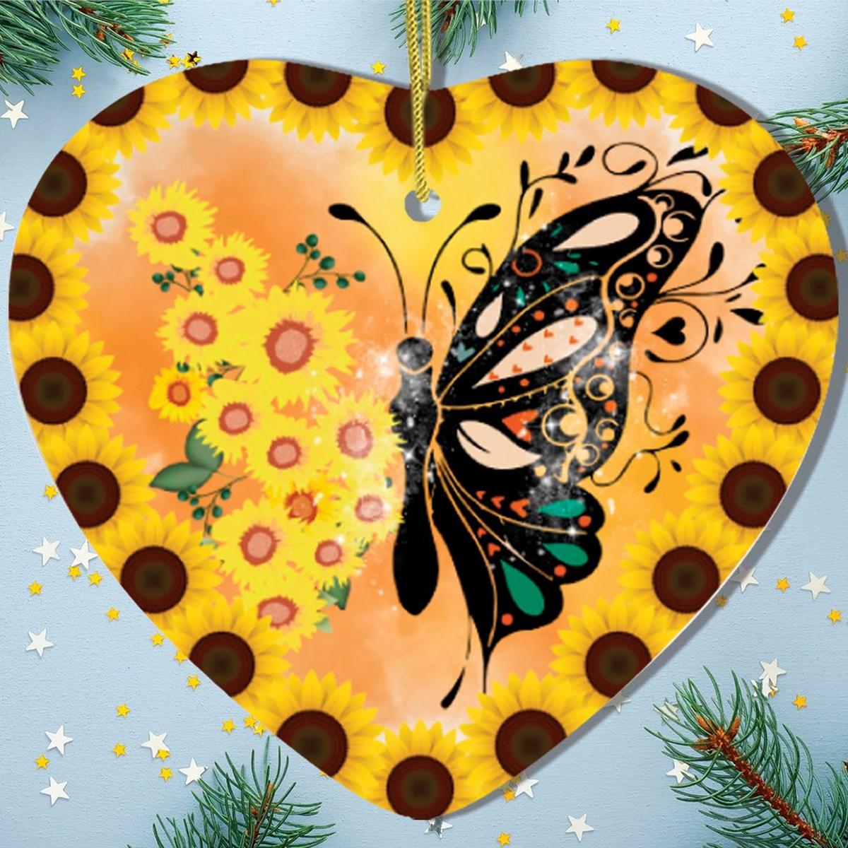 Shop For 3" Sunflower Butterfly Artistic Ornament