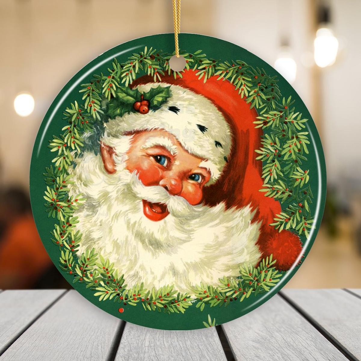 Shop For 3" Victorian Santa Round Christmas Ornament