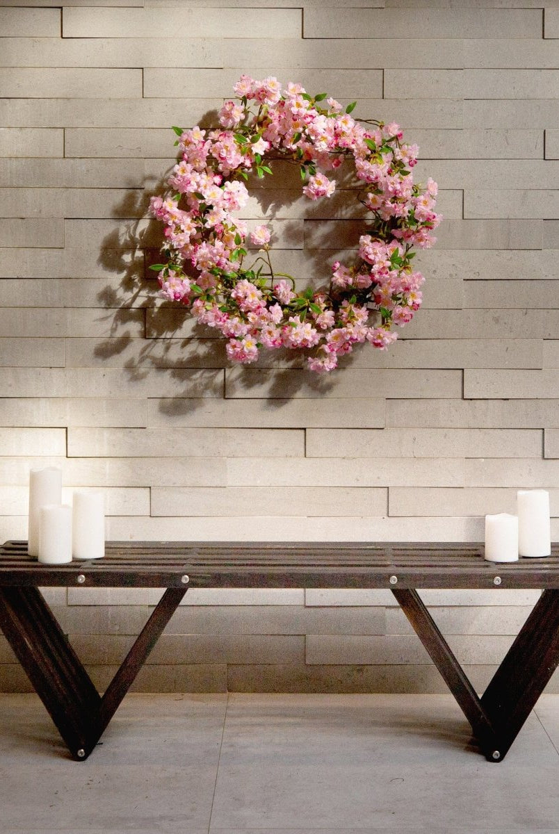 Shop For 30” Artificial Pink Cherry Blossom Wreath
