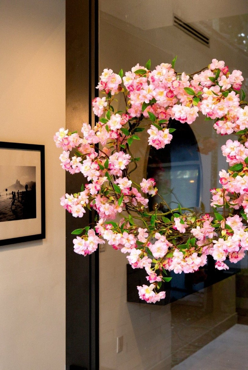 Shop For 30” Artificial Pink Cherry Blossom Wreath