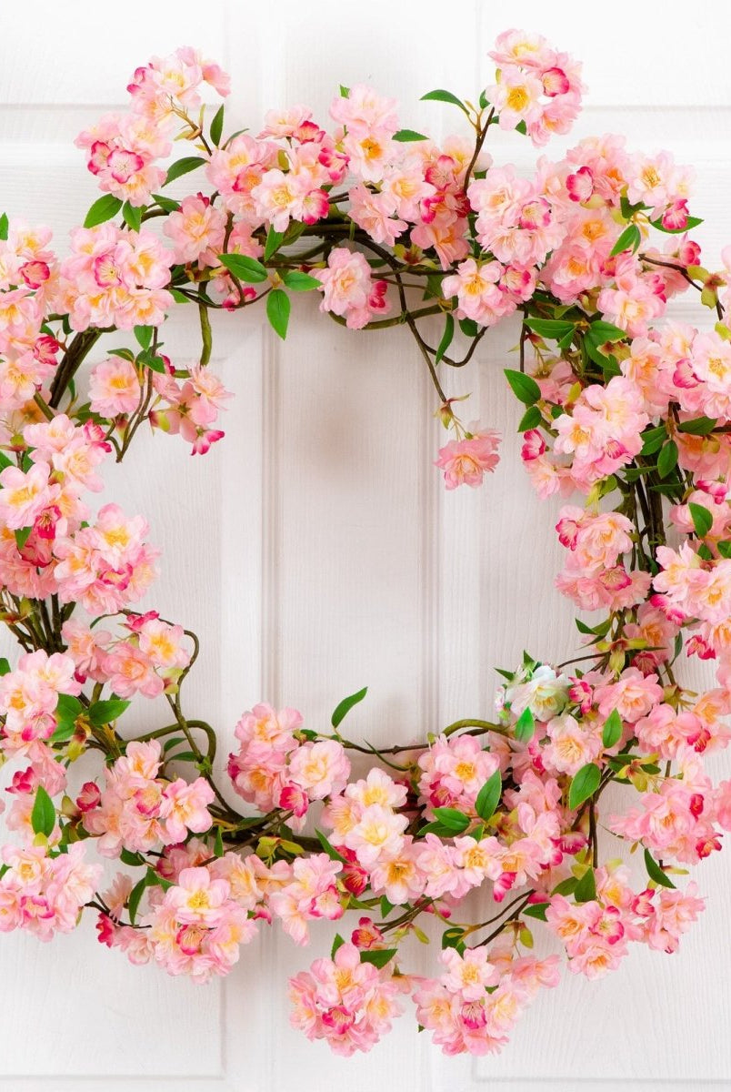 Shop For 30” Artificial Pink Cherry Blossom Wreath
