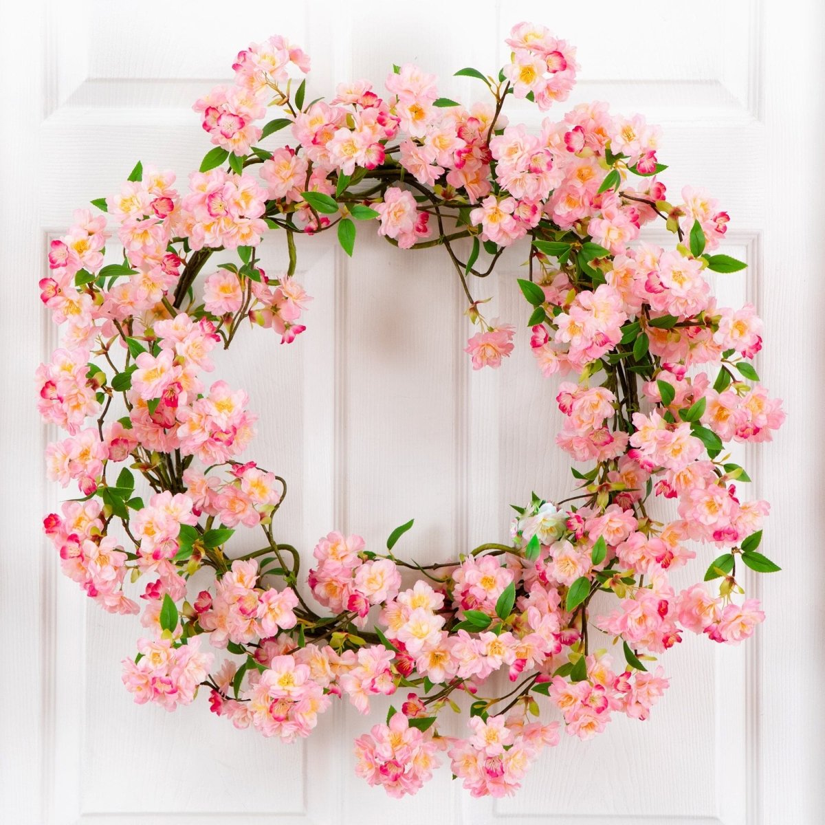 Shop For 30” Artificial Pink Cherry Blossom Wreath