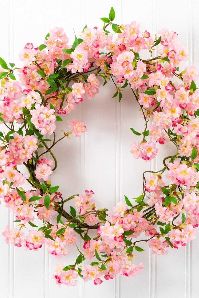 Shop For 30” Artificial Pink Cherry Blossom Wreath