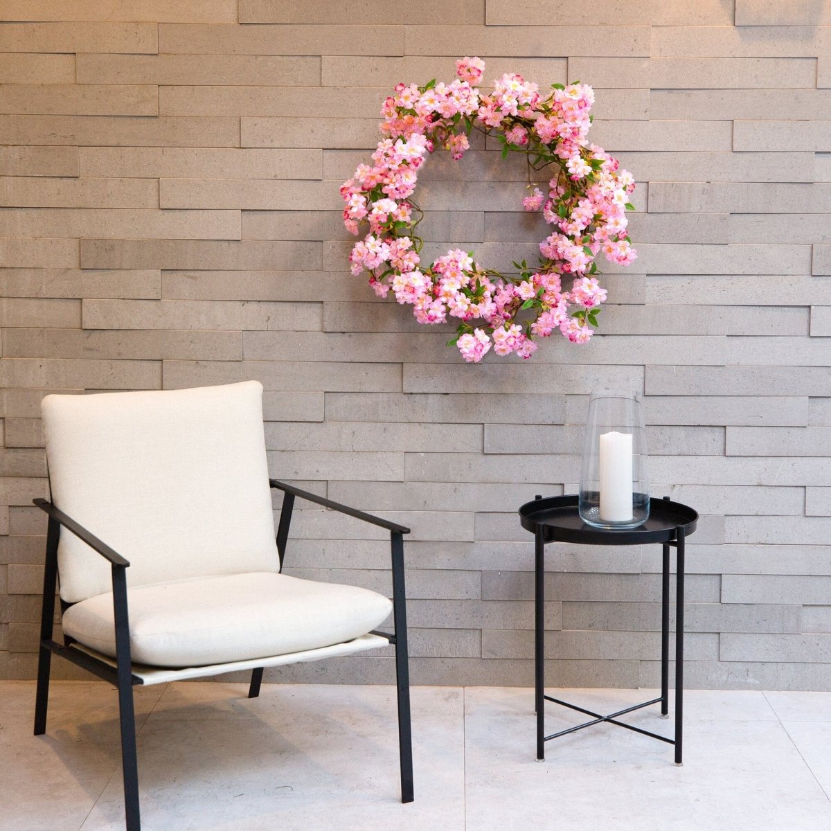 Shop For 30” Artificial Pink Cherry Blossom Wreath