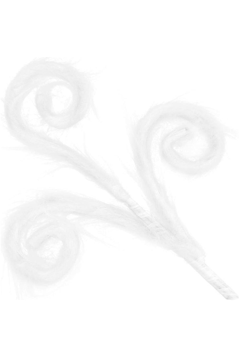 30" Furry Spiral Curly Spray: White