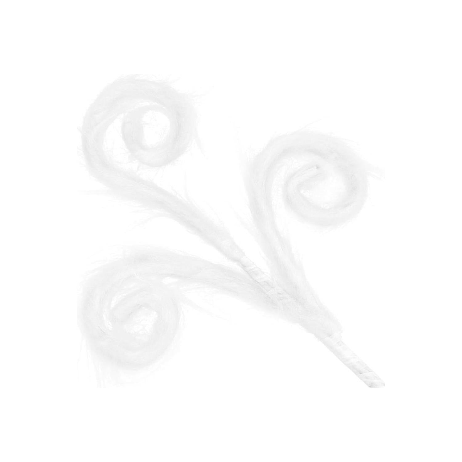 30" Furry Spiral Curly Spray: White