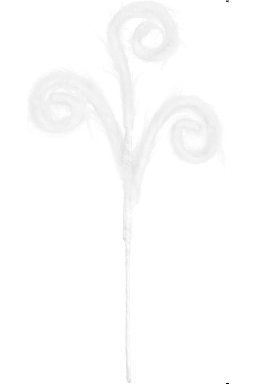 30" Furry Spiral Curly Spray: White