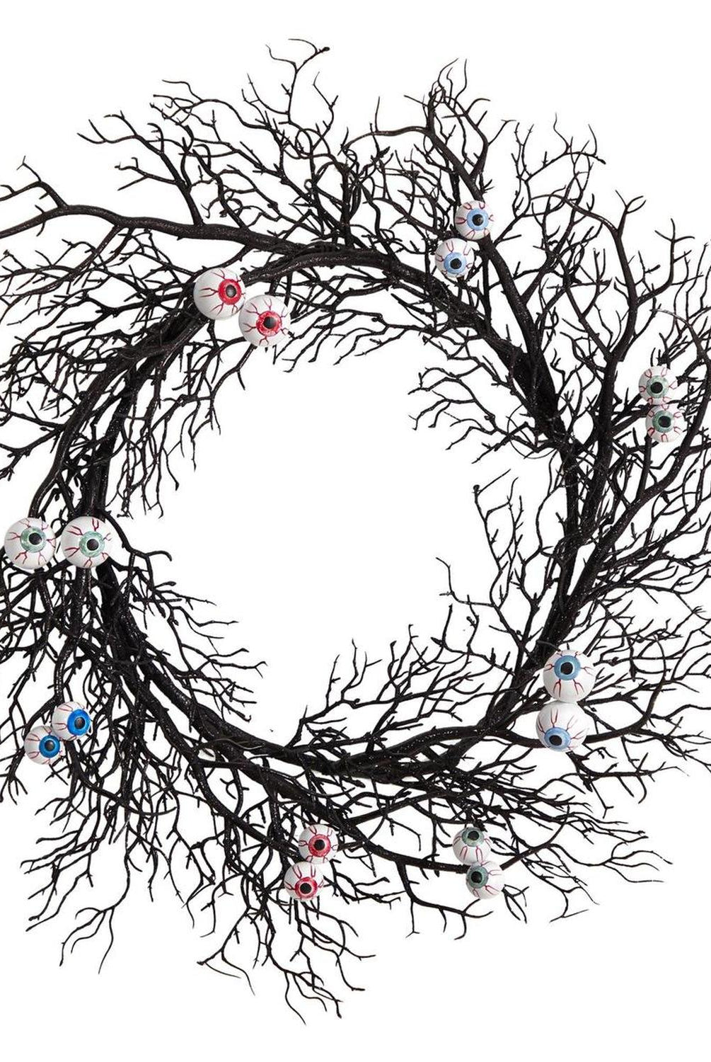 30" Halloween Gazing Eyeballs Twig Wreath
