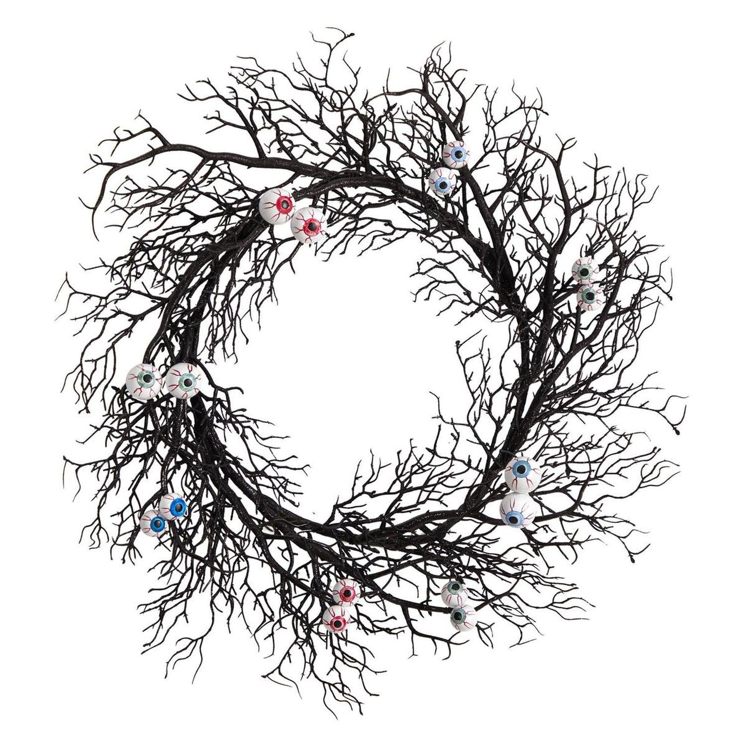 Shop For 30" Halloween Gazing Eyeballs Twig Wreath