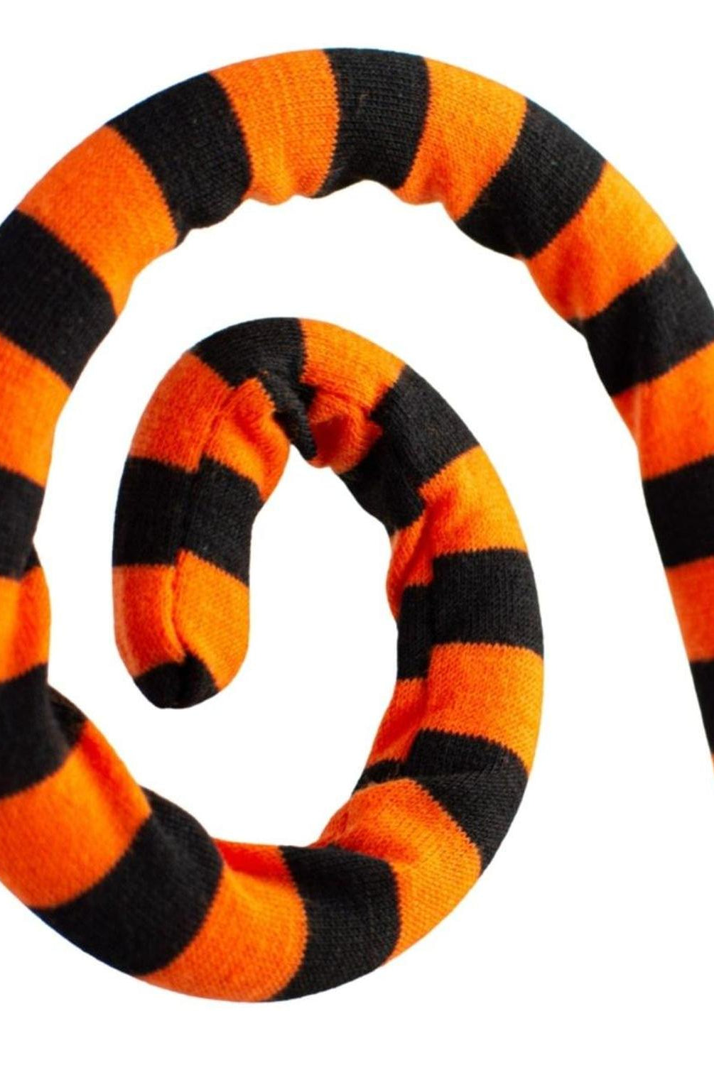 30" Knit Fabric Stripe Spiral Curly Spray: Orange & Black