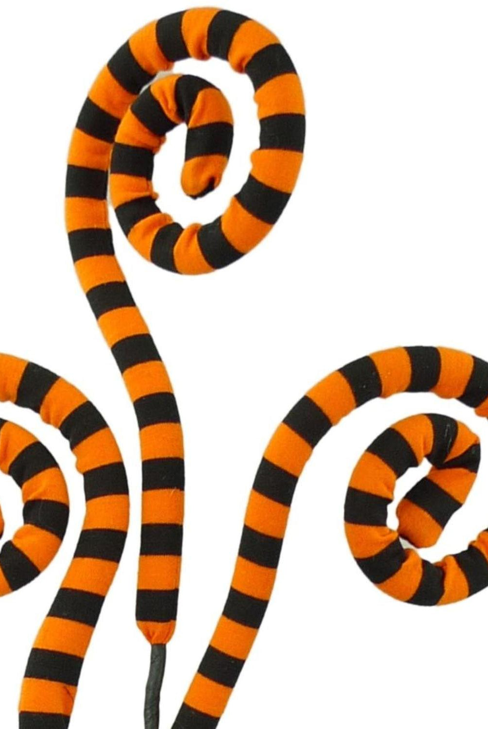 30" Knit Fabric Stripe Spiral Curly Spray: Orange & Black