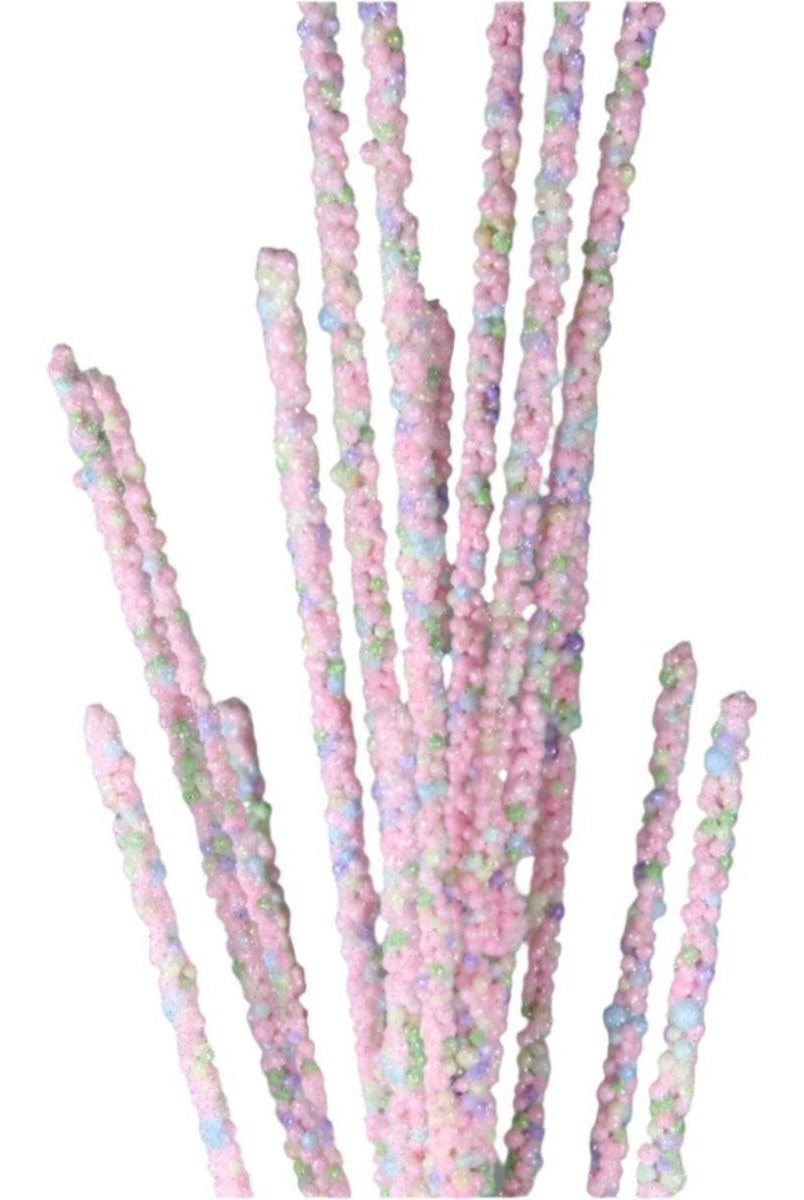 Shop For 30" Pink Miniature Bead Grass Spray