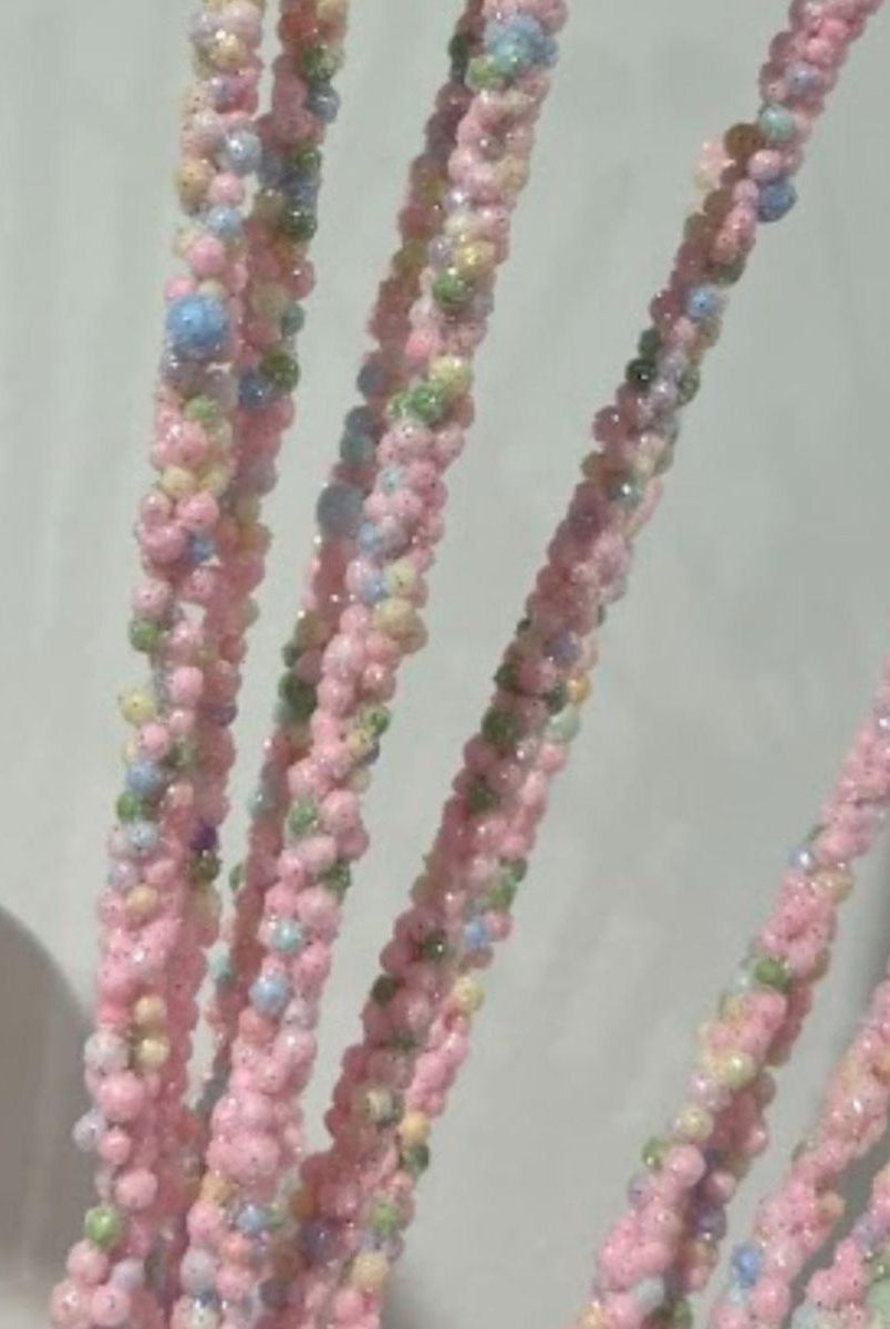 Shop For 30" Pink Miniature Bead Grass Spray