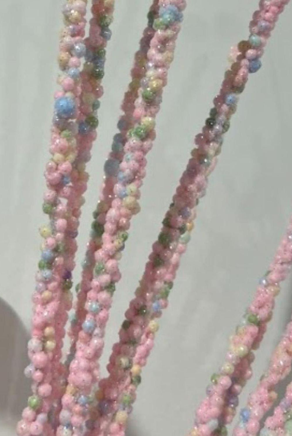 30" Pink Miniature Bead Grass Spray