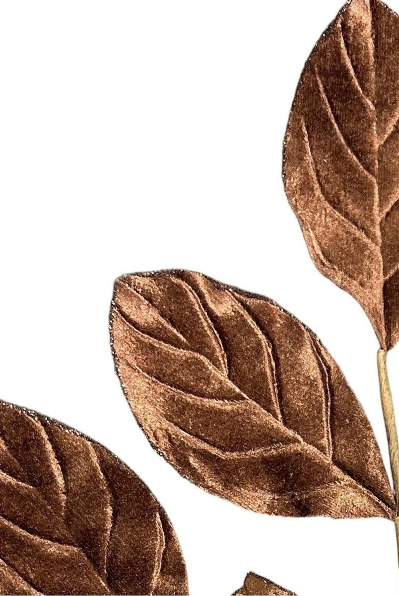 Shop For 30" Velvet Magnolia Leaves: Brown