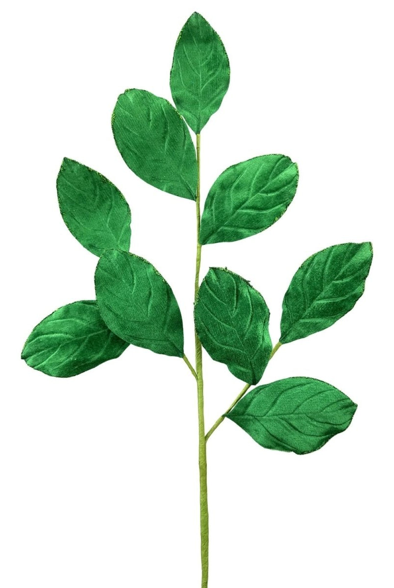 Shop For 30" Velvet Magnolia Leaves: Green