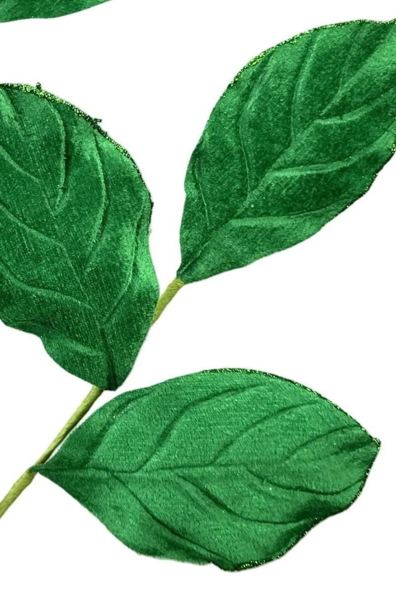 Shop For 30" Velvet Magnolia Leaves: Green