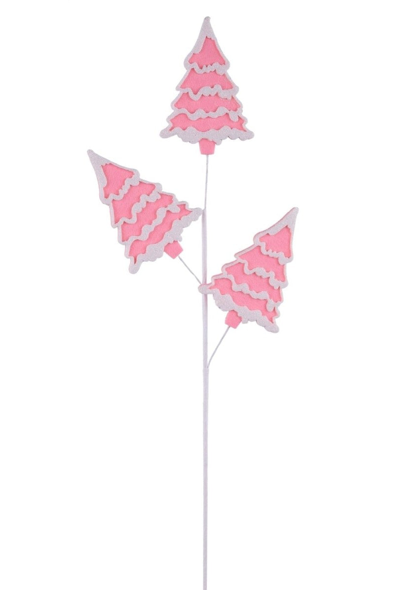Shop For 30in Glitter Felt Christmas Tree Spray: Pink