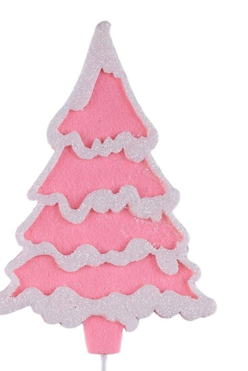 Shop For 30in Glitter Felt Christmas Tree Spray: Pink