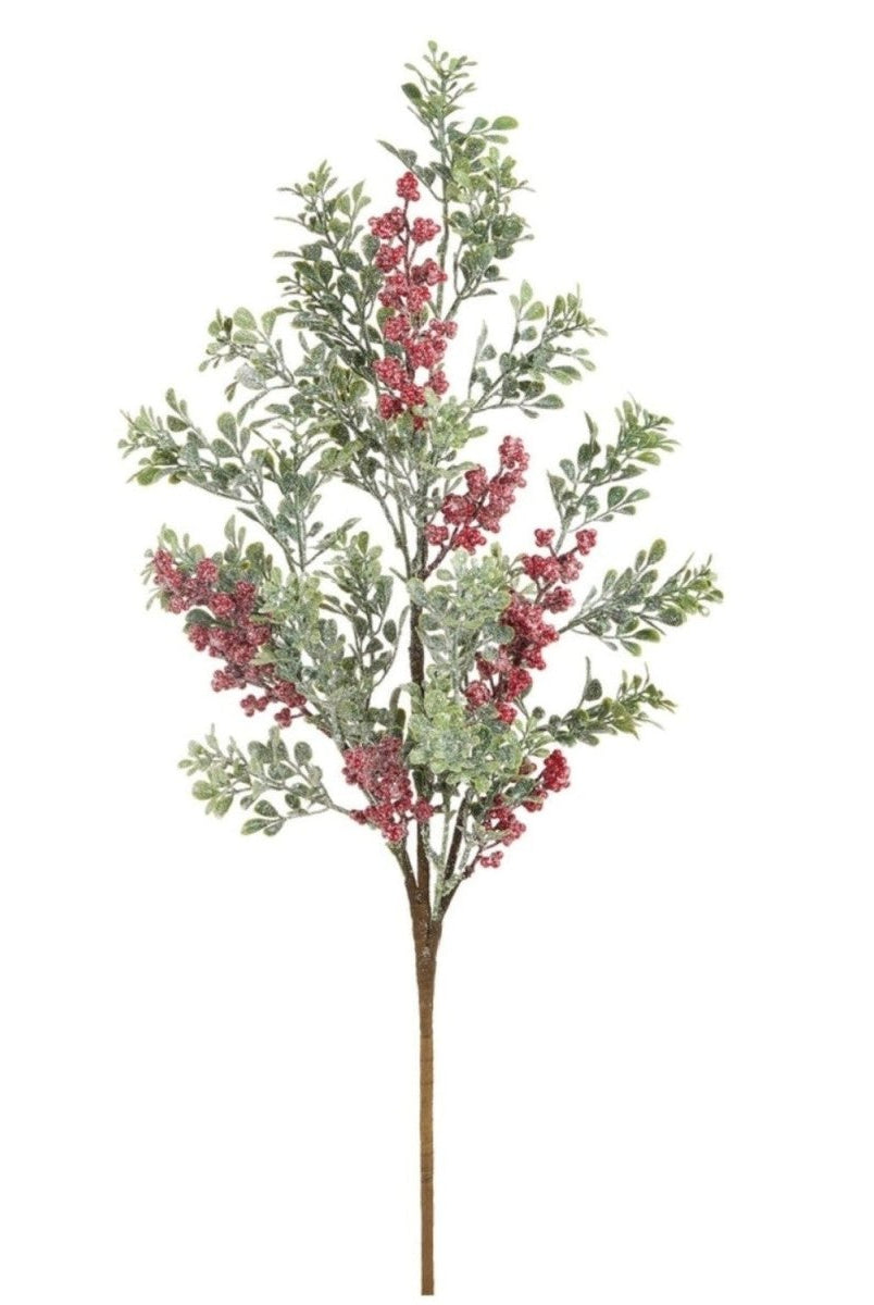 Shop For 30in Iced Red Berry and Greenery Spray
