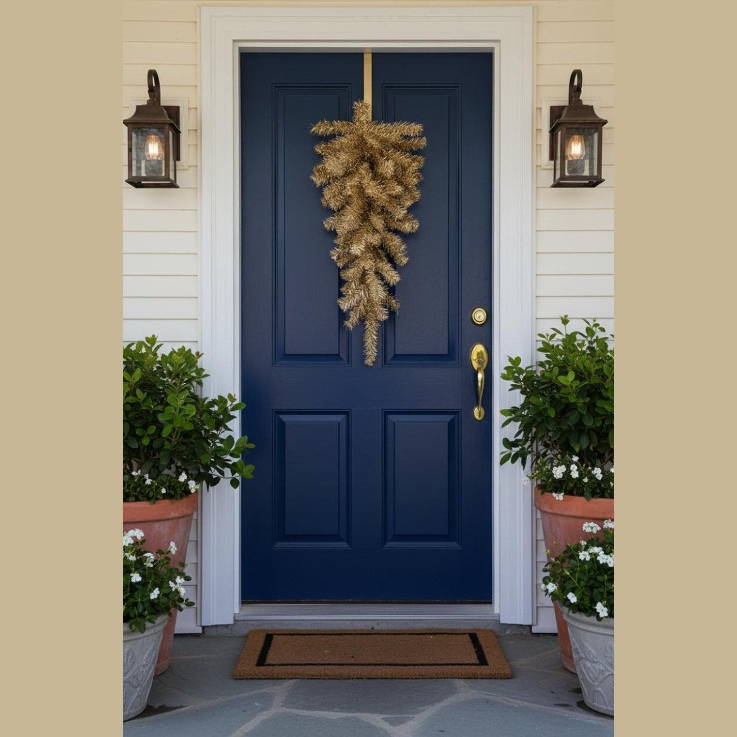 Shop For 30in Pine Teardrop Swag: Burlap Tan (70 Tips)