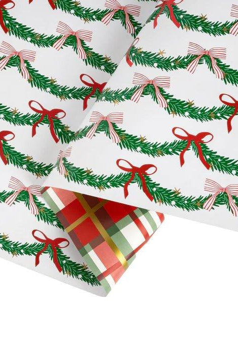 Shop For 30in Reversible Garland and Bows Plaid Wrapping Paper