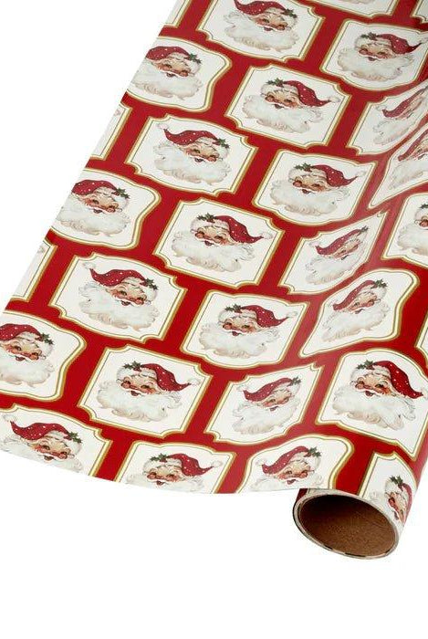 Shop For 30in Reversible Metallic Vintage Santa Paper: Red/Green